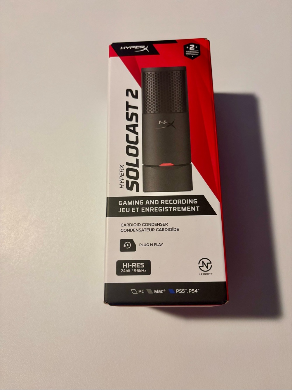 NIB HyperX SoloCast 2 Gaming USB Microphone - PS5 PS4 PC Mac